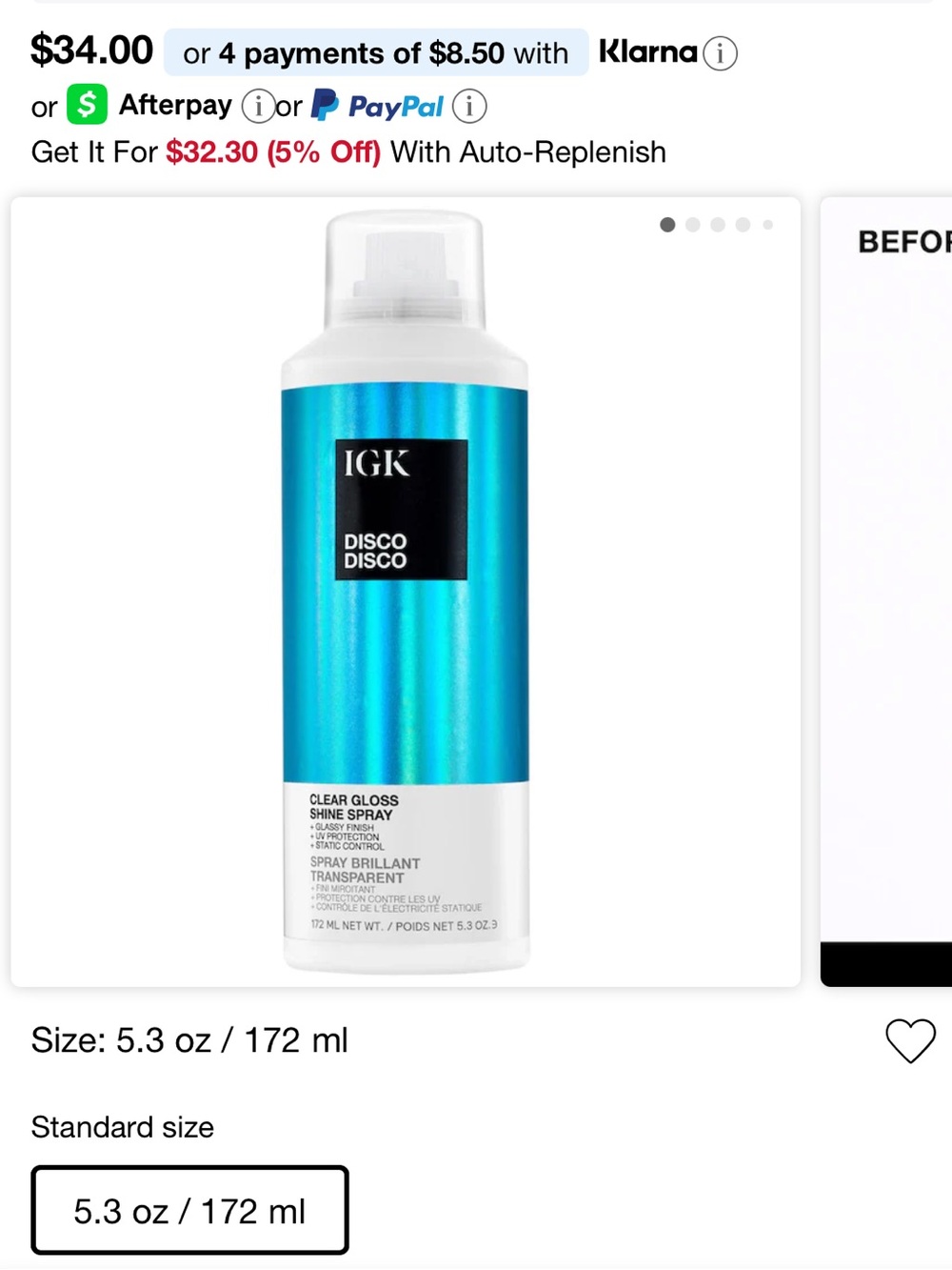 IGK Disco Disco Clear Gloss Shine Spray